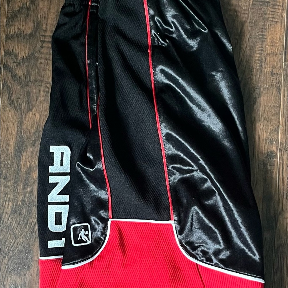And1 Black and Red Sports Shorts